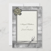 Silver & Gold Ribbon & Flower - Weddenschap Kaart (Achterkant)