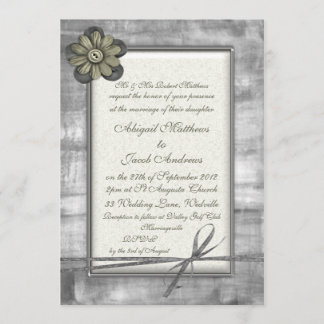 Silver & Gold Ribbon & Flower - Weddenschap Kaart