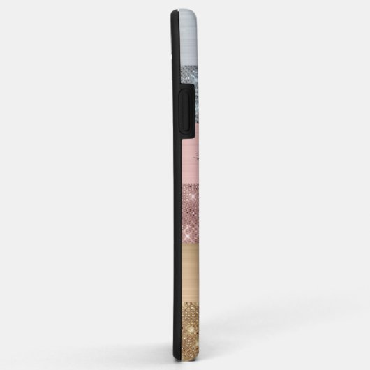 Silver Gold Roos Gold Glitter Beauty Eyelash Case-Mate iPhone Case (Achterkant/rechts)