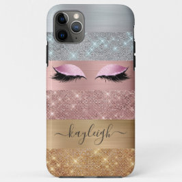 Silver Gold Roos Gold Glitter Beauty Eyelash Case-Mate iPhone Case