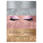 Silver Gold Roos Gold Glitter Beauty Eyelash Klembord (Achterkant)
