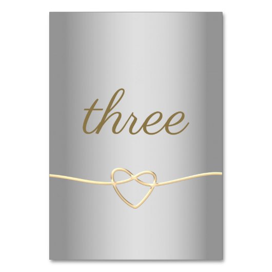 Silver Gold Script Weduwingstabel Kaart (Achterkant)