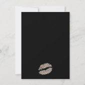 Silver Gold Shimmer Lips Kiss Beauty Invitation Kaart (Achterkant)