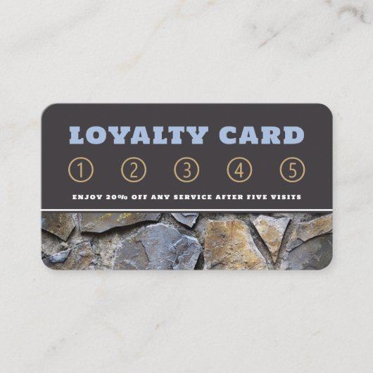 Silver & Gold Slate Effect Loyalty-kaart Klantenkaartje (Voorkant)
