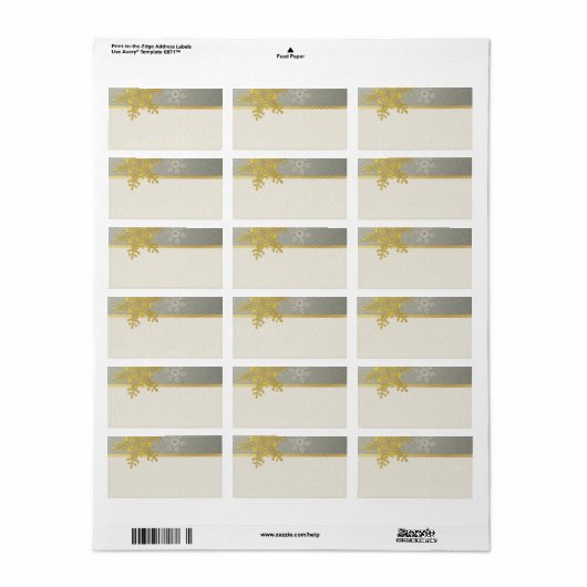 Silver Gold Sneeuwvlok Bruiloft Blank Adresetikett Etiket (Full Sheet)