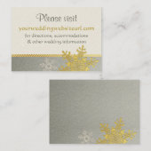 Silver Gold Sneeuwvlok Bruiloft Website Invoegen K Informatiekaartje (Voorkant / Achterkant)