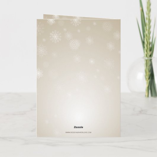 Silver Gold snewflakes winterbruiloft Dank u Bedankkaart (Achterkant)