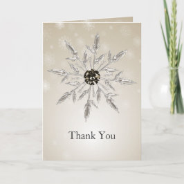 Silver Gold snewflakes winterbruiloft Dank u Bedankkaart