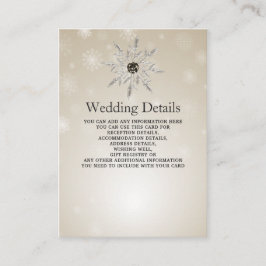 Silver Gold snewflakes winterbruiloft — Details ka Informatiekaartje