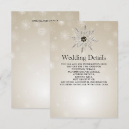 Silver Gold snewflakes winterbruiloft — Details ka Informatiekaartje