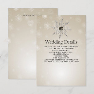 Silver Gold snewflakes winterbruiloft — Details ka Informatiekaartje