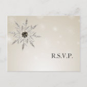 Silver Gold snewflakes wintertrouwkaart rsvp Card Uitnodiging Briefkaart (Voorkant)