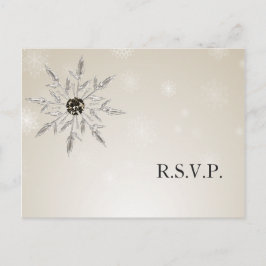 Silver Gold snewflakes wintertrouwkaart rsvp Card Uitnodiging Briefkaart