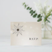 Silver Gold snewflakes wintertrouwkaart rsvp Card Uitnodiging Briefkaart (Staand voorkant)