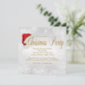 Silver Gold Snowflake Kerstfeest Kaart (Staand voorkant)