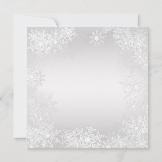 Silver Gold Snowflake Kerstfeest Kaart (Achterkant)