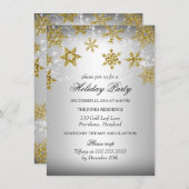 Silver & Gold Snowflake kerstfeestdag Kaart (Voorkant / Achterkant)