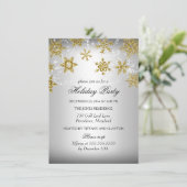 Silver & Gold Snowflake kerstfeestdag Kaart (Staand voorkant)