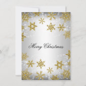 Silver & Gold Snowflake kerstfeestdag Kaart (Achterkant)