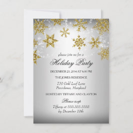 Silver & Gold Snowflake kerstfeestdag Kaart