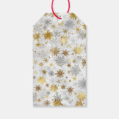 Silver & Gold Snowflake Photo Holiday Gift Tag Cadeaulabel (Achterkant)