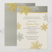 Silver Gold Snowflake Winter Kerstfeestdag Kaart (Voorkant / Achterkant)