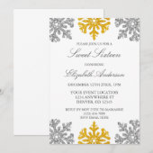 Silver Gold Snowflake Winter Sweet 16 Kaart (Voorkant / Achterkant)