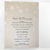 Silver Gold Snowflake Winter Wedding Drieluik Programma (Binnenzijde eerst)