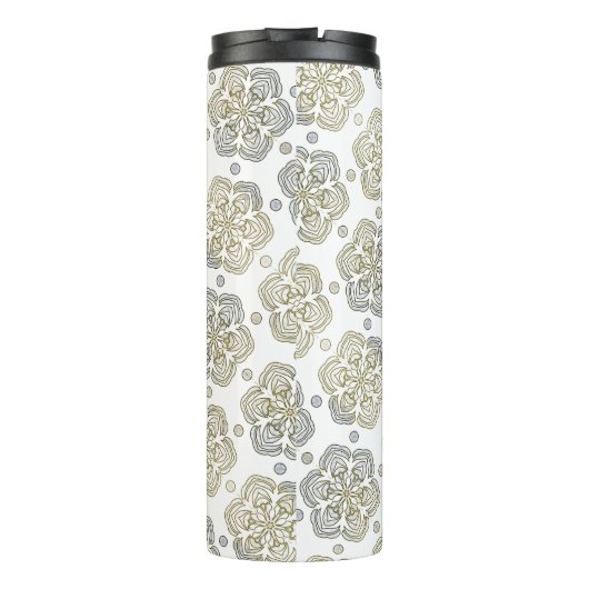 Silver Gold Snowflakes Thermosbeker (Achterkant)