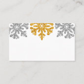 Silver Gold Snowflakes Winter Wedding Plaatskaartje (Achterkant)