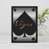 Silver & Gold Spade Casino Las Vegas 21e verjaarda Kaart (Staand voorkant)