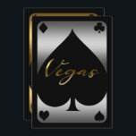 Silver & Gold Spade Casino Las Vegas 21st Birthday Kaart<br><div class="desc">Aanpassen voor elke gebeurtenis</div>