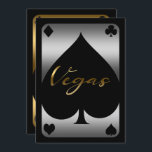 Silver & Gold Spade Casino Las Vegas 21st Birthday Kaart<br><div class="desc">Aanpassen voor elke gebeurtenis</div>