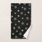 Silver & Gold Stars Black Hollywood Star Glam Bad Handdoek (Handdoek)