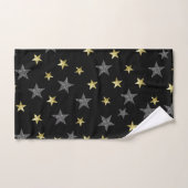Silver & Gold Stars Black Hollywood Star Glam Bad Handdoek (Handdoek)