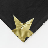 Silver & Gold Stars Black Hollywood Star Glam Fleece Deken (Hoek)
