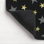 Silver & Gold Stars Black Hollywood Star Glam Muismat (Hoek)