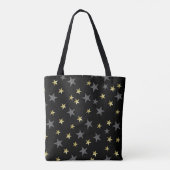 Silver & Gold Stars Black Hollywood Star Glam Tote Bag (Achterkant)