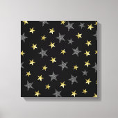 Silver & Gold Stars Black Hollywood Star Party Canvas Afdruk (Voorkant)