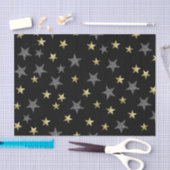 Silver & Gold Stars Black Hollywood Star Party Tissuepapier (Craft)
