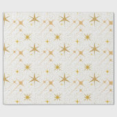 Silver & Gold Stars | Viering | Kerstmis Cadeaupapier (Vlak)