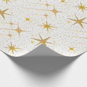 Silver & Gold Stars | Viering | Kerstmis Cadeaupapier (Hoek)