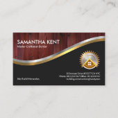 Silver Gold Waves Timer Wood Panel Visitekaartje (Voorkant)