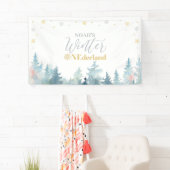 Silver & Gold Winter Onederland 1e verjaardag Spandoek (Insitu)