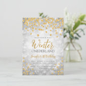 Silver Gold Winter ONEDERLAND Glitter 1e verjaarda Kaart (Staand voorkant)