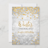 Silver Gold Winter ONEDERLAND Glitter 1e verjaarda Kaart (Voorkant)