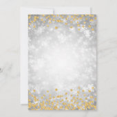 Silver Gold Winter Snowflakes Company Red Ribbon Kaart (Achterkant)