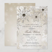 Silver Gold Winter Vrijgezellenfeest Invite Kaart (Voorkant / Achterkant)