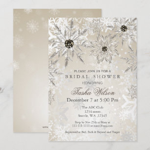 Silver Gold Winter Vrijgezellenfeest Invite Kaart