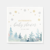 Silver & Gold Winter Wonderland Baby shower Servet (Voorkant)